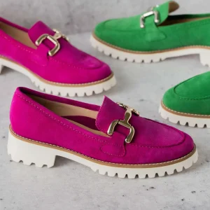 ARA - 31237 Kiana Loafer - Green & Pink Suede