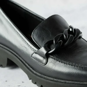 ARA - Kiana Black Leather Lug Sole Comfort Loafer