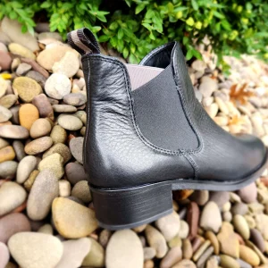 Ara - Pamela Wide Black Leather Chelsea Ankle Boot