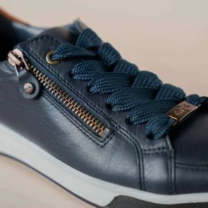 Ara - Rei Low in Navy with Brown Trim