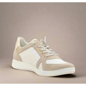 Ara - Riviera White and Cream Side Zip Sneakers
