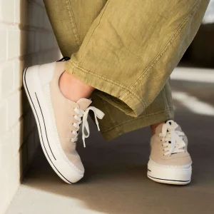 ARA CORSICA Cream Suede Platform Sneaker