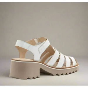 ARA Phoenix White Leather Lug Sole Fisherman Sandal