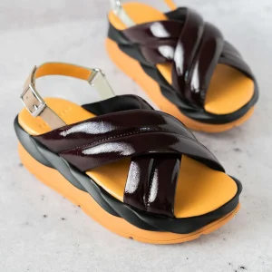 4CCCCEES - Mellow Me Plum Patent Platform Sandal
