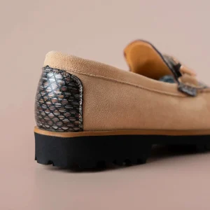 DI CHENZO - 9372 - Sandy Suede with Embossed Leather Trim