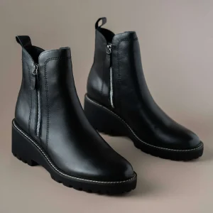 EOS- PARSON - Black Leather Lug Sole Boot