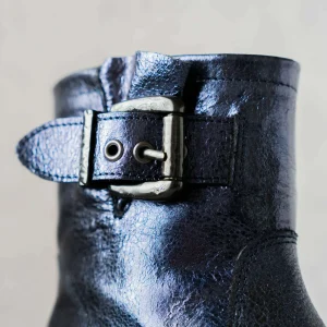 Eric Michael - Leah Metallic Blue Lug Sole Boot