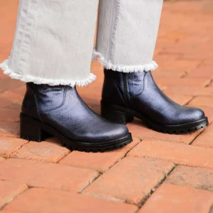 Eric Michael - Leah Metallic Blue Lug Sole Boot