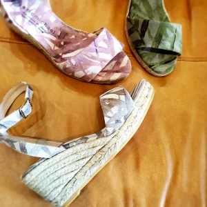 Eric Michael - Orly Suede Tropical Print Espadrille Wedge Sandals