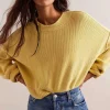 FREE PEOPLE - Easy Street Crop Pullover - Pineapple