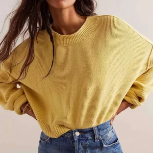 FREE PEOPLE - Easy Street Crop Pullover - Pineapple