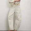 FREE PEOPLE - Good Luck Mid-Rise Barrel Jean - Milk