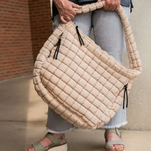 Free People Movement Quilted Carryall - Black & Off White