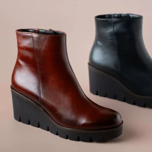 GABOR 54.780.27 Platform Wedge Leather Ankle Boot