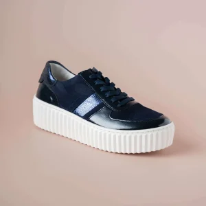 GABOR 53.203.18 Suede and Leather Platform Sole Sneaker