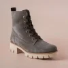GABOR 51.711.18 Taupe Suede Lug Sole Lace Up Boot