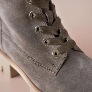 GABOR 51.711.18 Taupe Suede Lug Sole Lace Up Boot