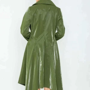 IC COLLECTION - Liquid Shiny Trench - Olive