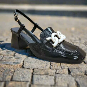 LODI LOVE - DARAMIS High Heel Sling Back Patent Leather Loafer Pump