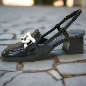 LODI LOVE - DARAMIS High Heel Sling Back Patent Leather Loafer Pump