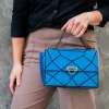 PATRIZIA - Lock Front Mini Blue Geo Tote