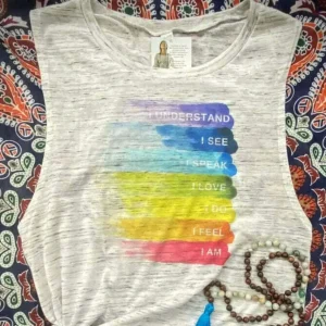 Picasso Jasper - CHAKRA LOVE MUSCLE TANK - Light Grey