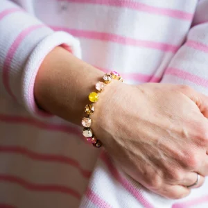 Pink Pineapple - Pink Striped Sweater w Valentine Patches
