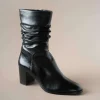 Regarde le Ciel - Joan Slouchy Mid-Calf High Heel Leather Boot