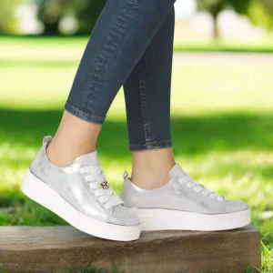 REMONTE D1C03 Silver Leather Sneakers