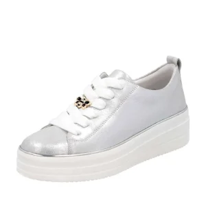 REMONTE D1C03 Silver Leather Sneakers