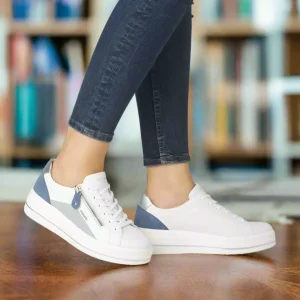 REMONTE D1C01 White Leather Comfort Sneaker