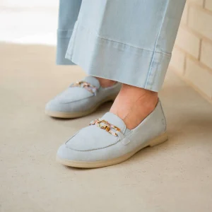 REMONTE D2F00 Nubuck Loafers in Powder Blue or Beige