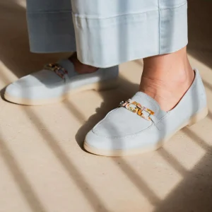 REMONTE D2F00 Nubuck Loafers in Powder Blue or Beige