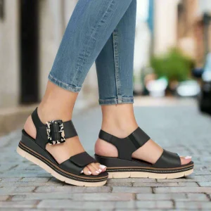 REMONTE D2L53 Platform Wedge Travel Sandal
