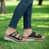 RIEKER - V7955 Comfortable Low Wedge Platform Slide Sandal