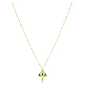 Sahira - Alice Mushroom Necklace - Emerald/Gold
