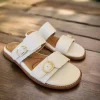 SOFFT - Noella Adjustable White Leather Double Strap Flat Sandal