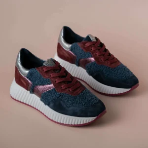 SOFTWAVES - 8.95.05/003 Navy/Burgundy Sneakers