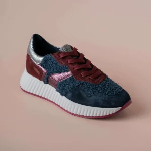 SOFTWAVES - 8.95.05/003 Navy/Burgundy Sneakers