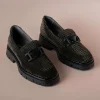 SOFTWAVES - 9.02.03/001 Velvet Black & Brown Houndstooth Loafer
