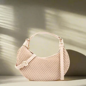 SONDRA ROBERTS - Embossed Faux Leather Mini Hobo - Tan