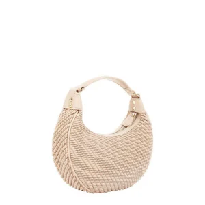 SONDRA ROBERTS - Embossed Faux Leather Mini Hobo - Tan
