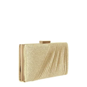 SONDRA ROBERTS - Pleated Box Clutch - Gold