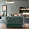 SONDRA ROBERTS - Rhinestone Flap Bag - Green