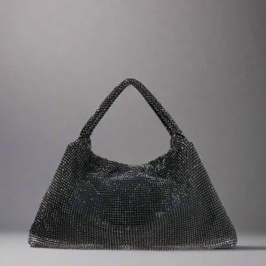 SONDRA ROBERTS - Rhinestone Shoulder Bag - Hematite