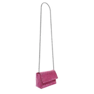 SONDRA ROBERTS - Rhinestone Flap Bag - Pink