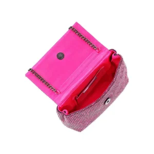 SONDRA ROBERTS - Rhinestone Flap Bag - Pink