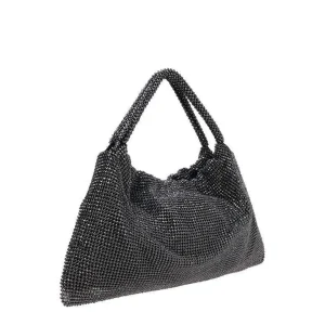 SONDRA ROBERTS - Rhinestone Shoulder Bag - Hematite
