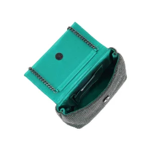 SONDRA ROBERTS - Rhinestone Flap Bag - Green