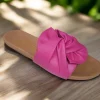 THE FLEXX - The Knotty Leather Slide Sandal in Fuchsia